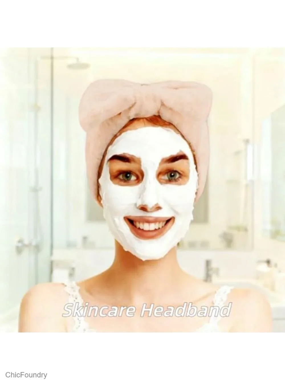Spa Headband Wristband Set, Skincare Accessories, Face Washing Hair Clips for